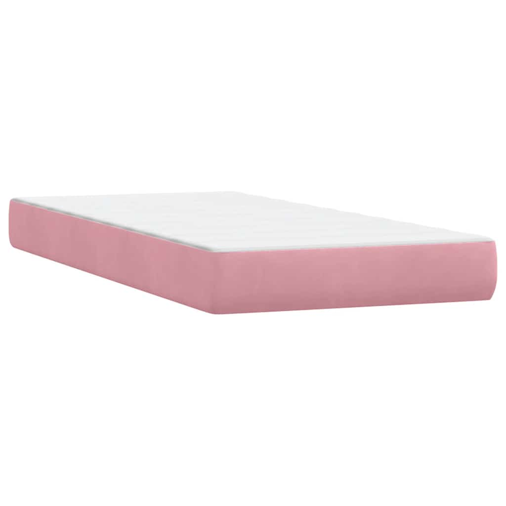 Box Spring postelja z vzmetnico Pink 100x220 cm Velvet