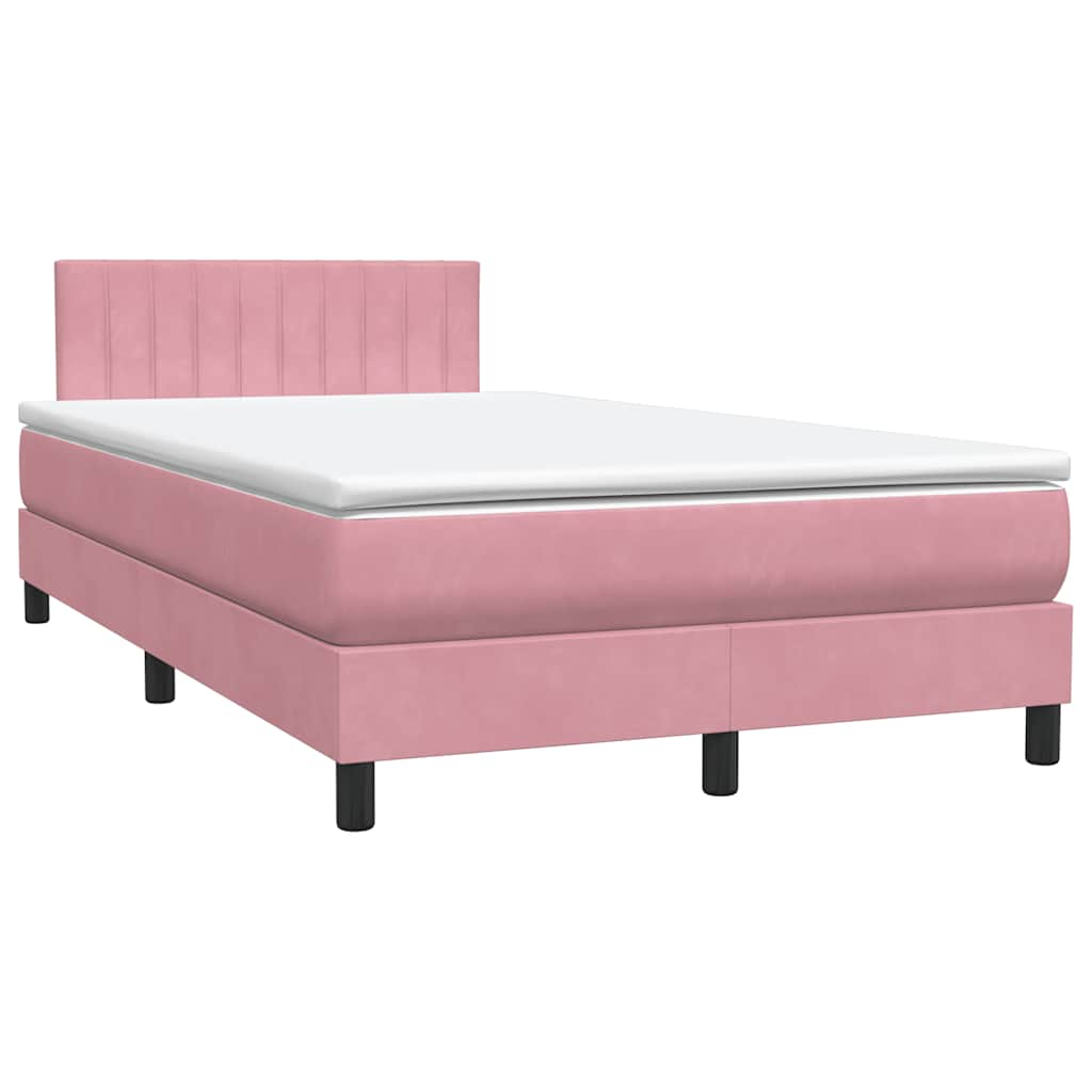 Box Spring postelja z vzmetnico Pink 120x220 cm Velvet