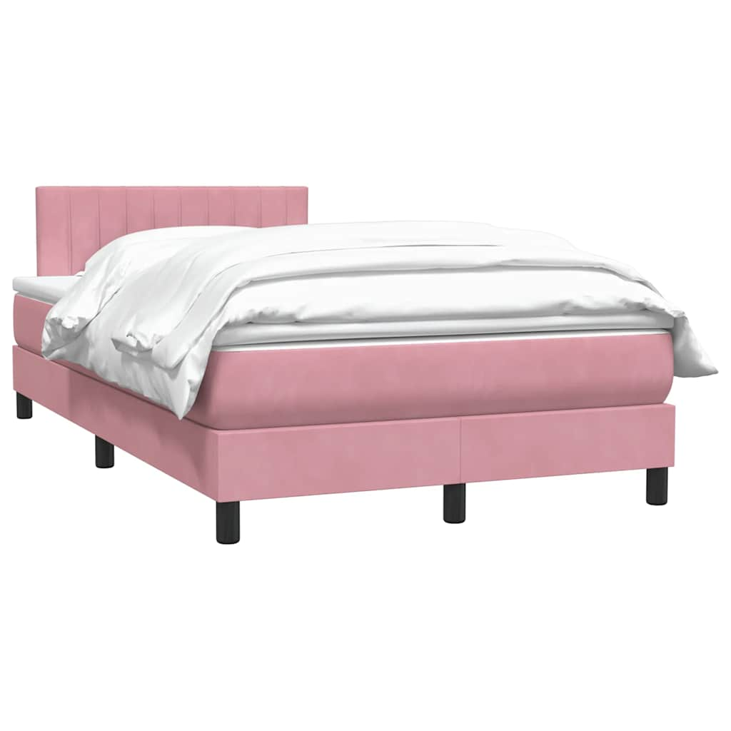 Box Spring postelja z vzmetnico Pink 120x220 cm Velvet