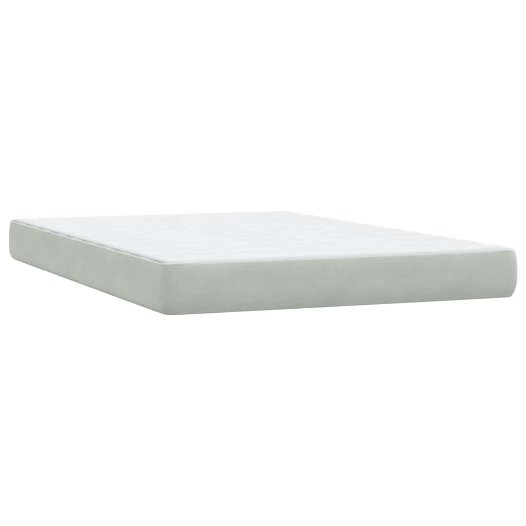 Box Spring postelja z vzmetnico svetlo siva 160x220 cm žametna