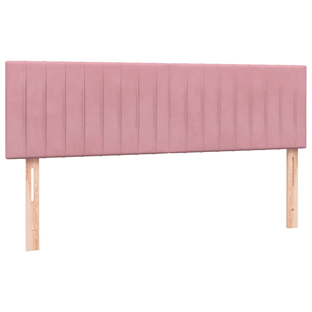 Box spring postelja z vzmetnico roza 160x220 cm žamet