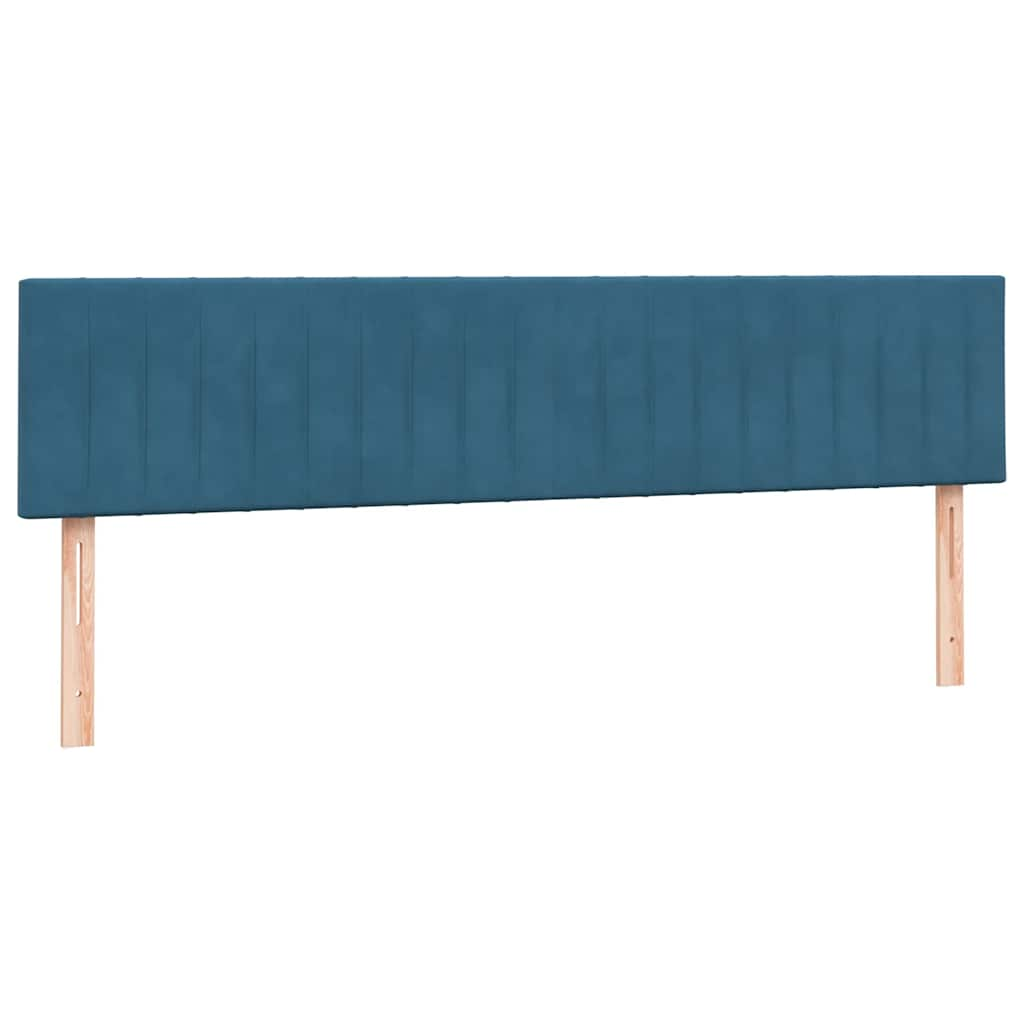 Box spring postelja z vzmetnico temno modra 180x220 cm žamet