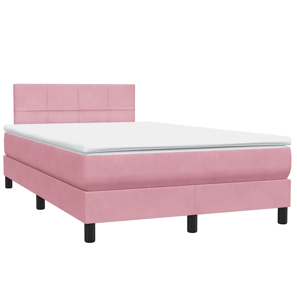 Box Spring postelja z vzmetnico Pink 120x220 cm Velvet