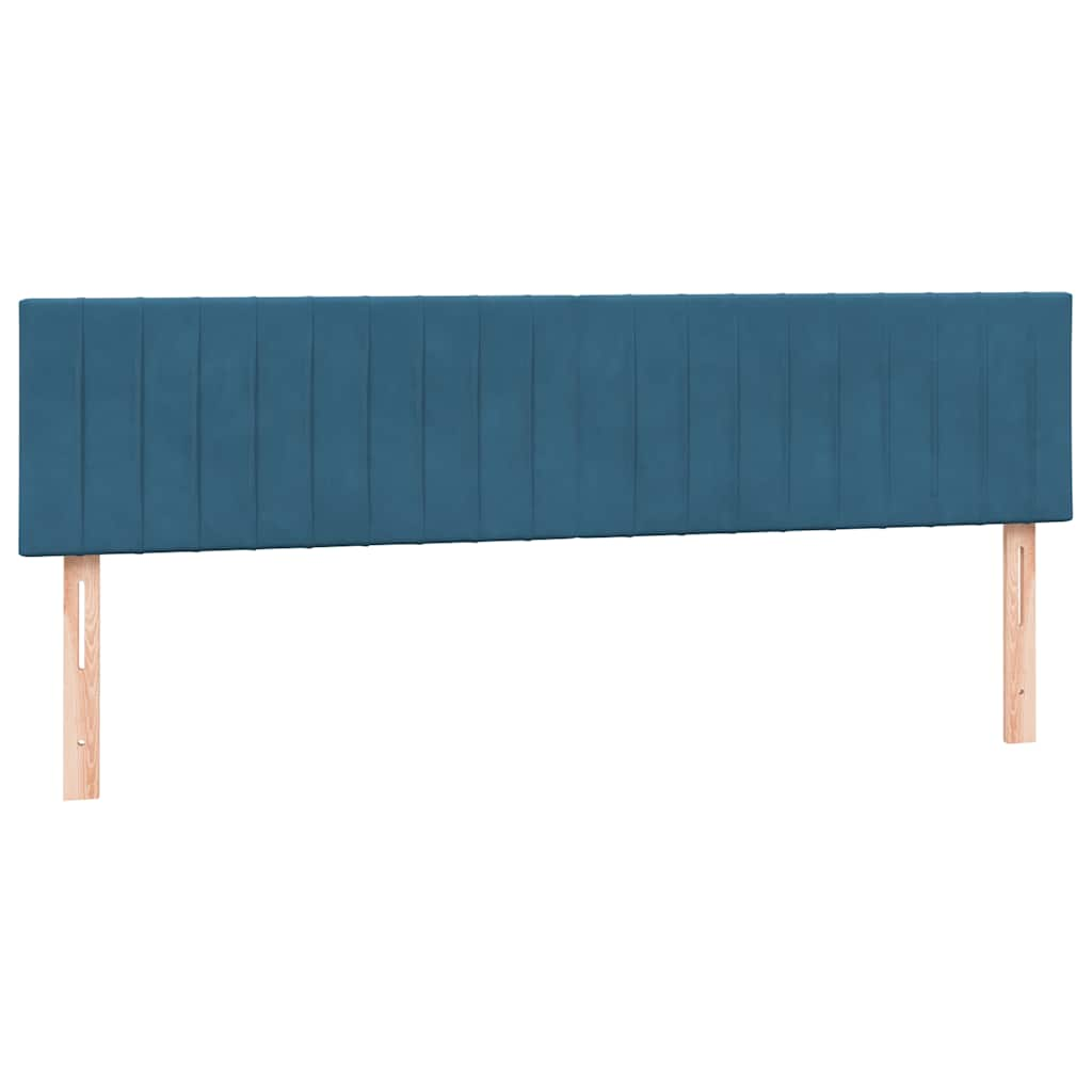 Box spring postelja z vzmetnico temno modra 180x220 cm žamet