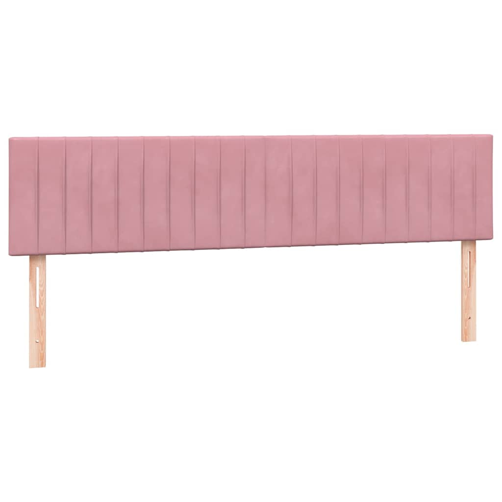 Box spring postelja z vzmetnico roza 180x220 cm žamet