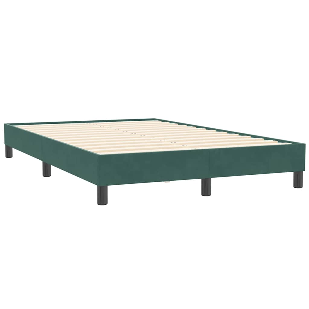 Box spring postelja z vzmetnico temno zelena 120x210 cm žamet