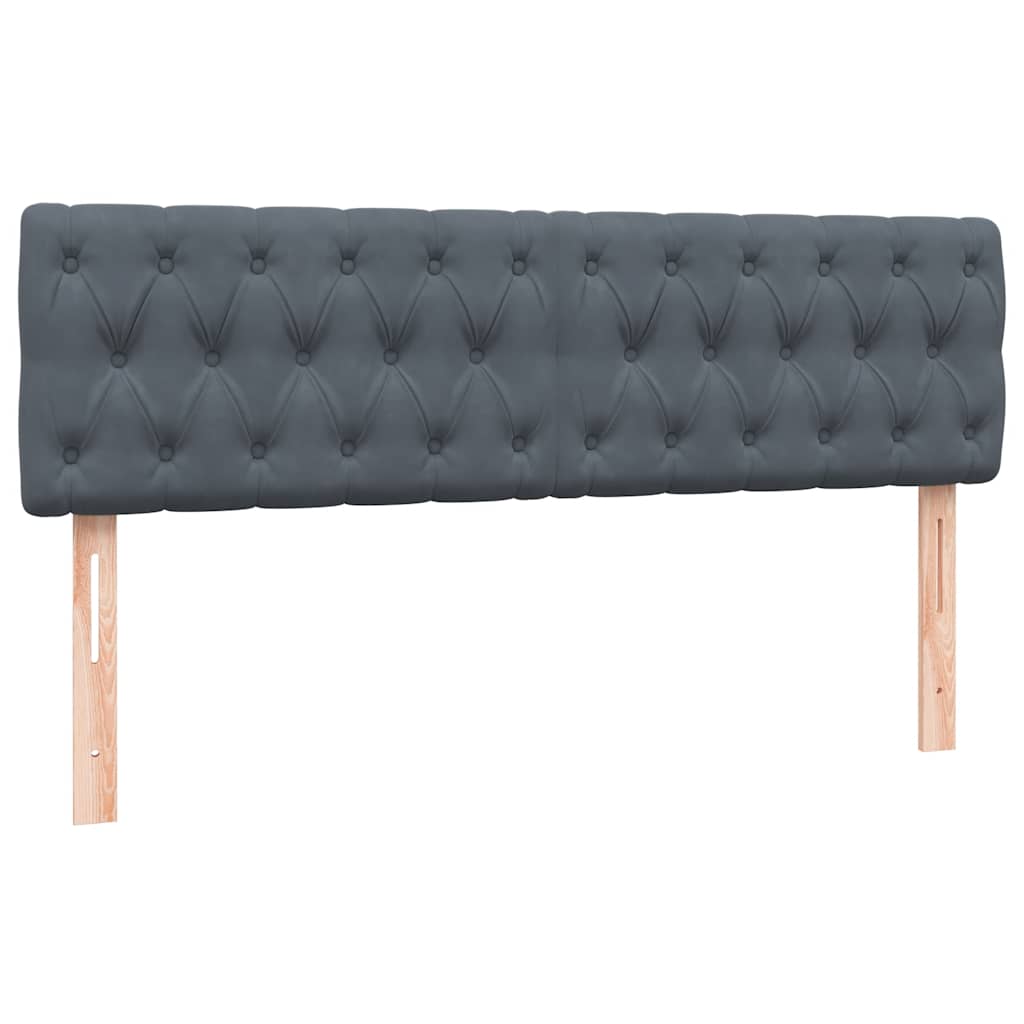 Box spring postelja z vzmetnico temno siva 140x210 cm žamet