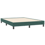 Box spring postelja z vzmetnico temno zelena 140x210 cm žamet