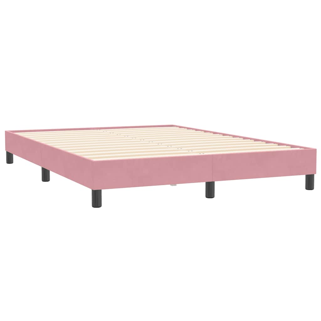 Box spring postelja z vzmetnico roza 160x210 cm žamet