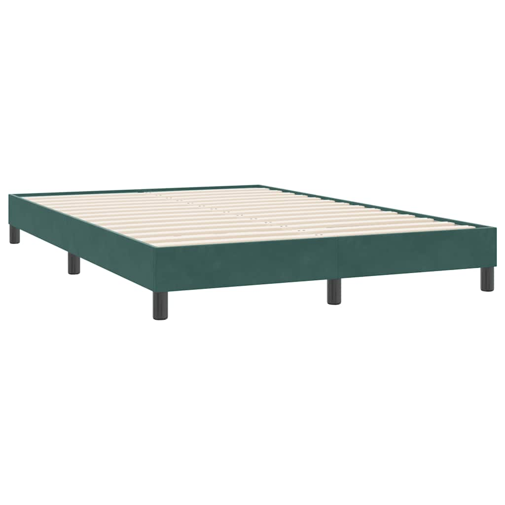 Box spring postelja z vzmetnico temno zelena 140x220 cm žamet