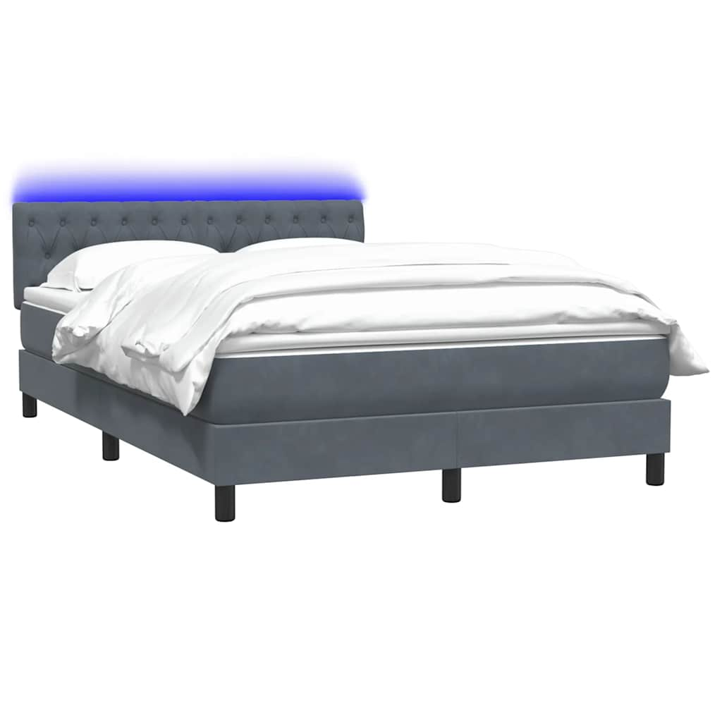 Box spring postelja z vzmetnico temno siva 160x220 cm žamet