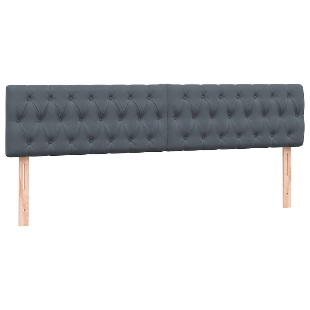 Box Spring postelja z vzmetnico Temno siva 200x220 cm žametna