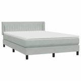 Box Spring postelja z vzmetnico svetlo siva 140x220 cm žametna