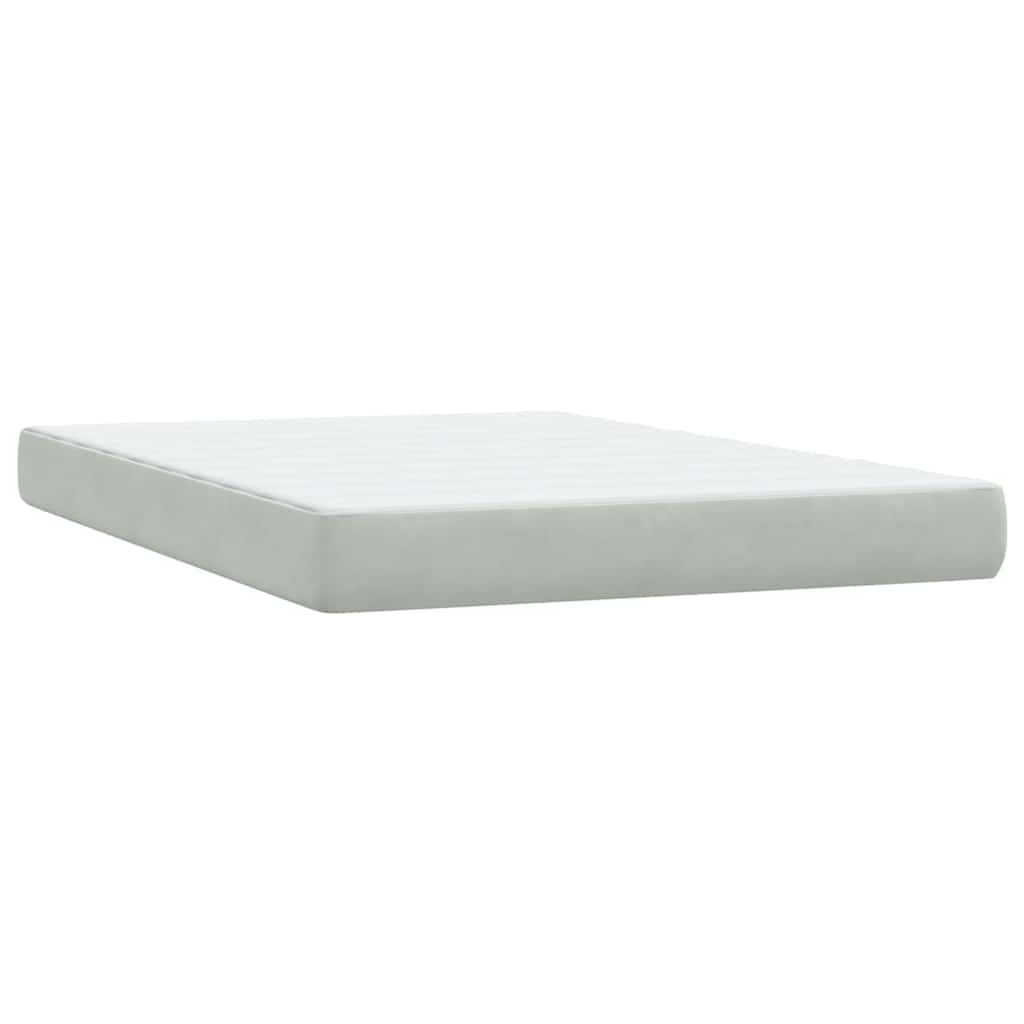 Box Spring postelja z vzmetnico svetlo siva 140x220 cm žametna