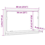 Kopalniška omarica z ogledalom starinski les 60x11x37 cm les