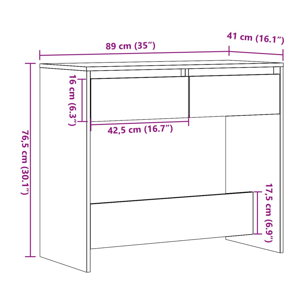 Konzolna mizica starinski les 89x41x76,5 cm inženirski les