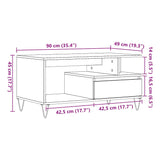 Klubska mizica artisan hrast 90x49x45 cm inženirski les