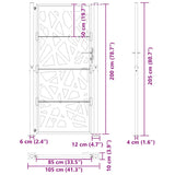 Vrtna vrata 105x205 cm Vremensko odporno jeklo Light Design