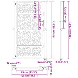 Vrtna vrata 105x180 cm Preperevanje dizajn jeklenih listov