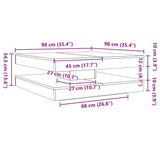 Klubska mizica 360-stopinjsko vrtljiva bel 90x90x34,5 cm