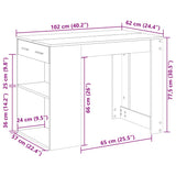 Pisalna miza s predalom in polico sonoma hrast 102x62x77,5 cm