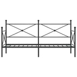 Dnevna postelja brez vzmetnice črna 80x200 cm Jeklo