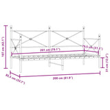 Dnevna postelja brez vzmetnice črna 80x200 cm Jeklo