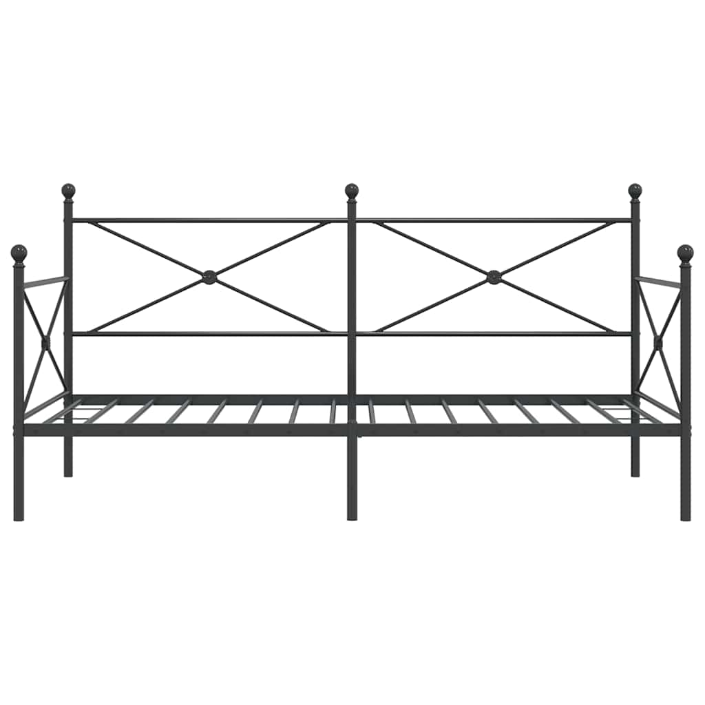 Dnevna postelja brez vzmetnice Črna 100x200 cm Jeklo