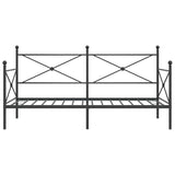 Dnevna postelja brez vzmetnice Črna 100x200 cm Jeklo