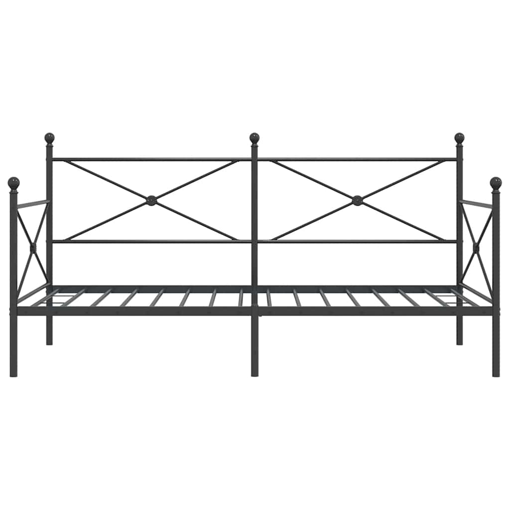 Dnevna postelja brez vzmetnice Črna 107x203 cm Jeklo