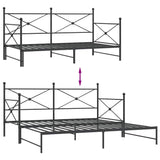 Dnevna postelja s skrinjo brez vzmetnice črna 100x190 cm jeklo