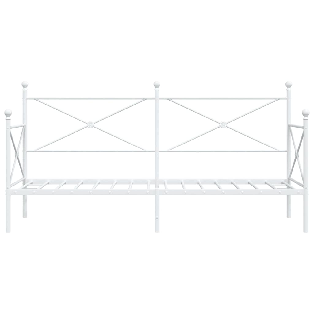 Dnevna postelja brez vzmetnice Bela 80x200 cm Jeklo