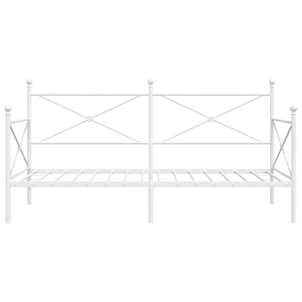 Dnevna postelja brez vzmetnice Bela 100x190 cm Jeklo