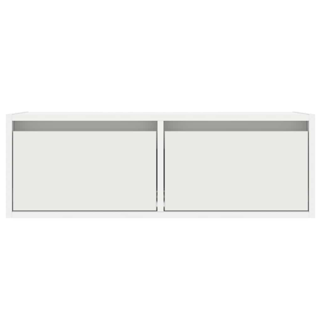 TV omarica z LED lučkami bela 75x35,5x25 cm