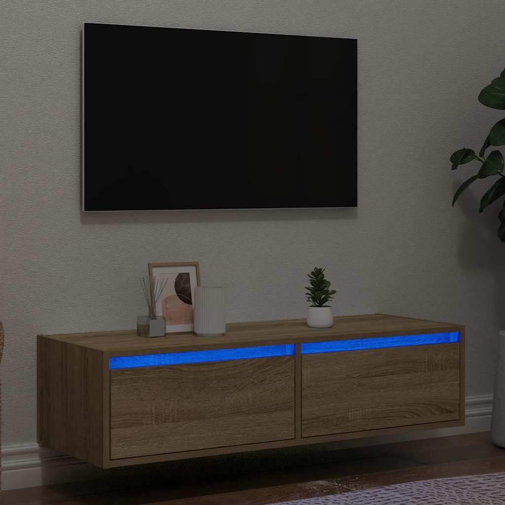 TV omarica z LED lučkami sonoma hrast 100X35,5x25 cm