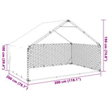 Zunanji pasji boks s pokrovom 3x2x1,9 m pocinkano jeklo