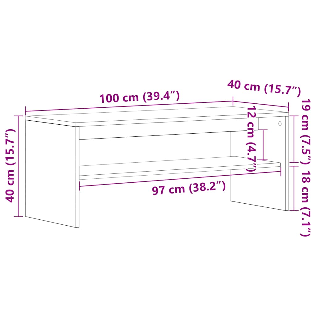 TV omarica bela 100x40x40 cm iverna plošča