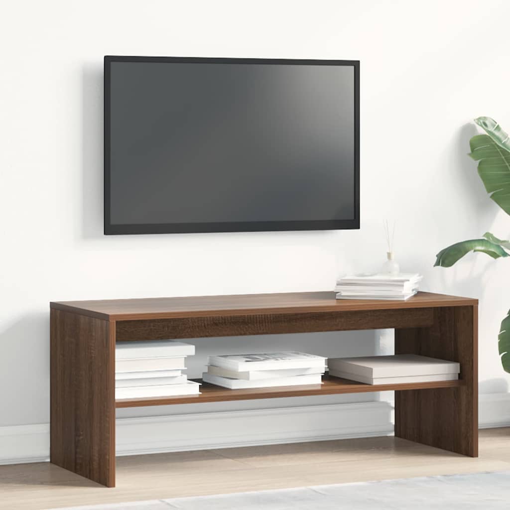 TV omarica rjav hrast 100x40x40 cm inženirski les