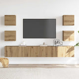 Set 6 kosov stenske TV omarice Artisan Oak Engineered Wood