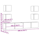 Set 6 kosov stenske TV omarice Artisan Oak Engineered Wood