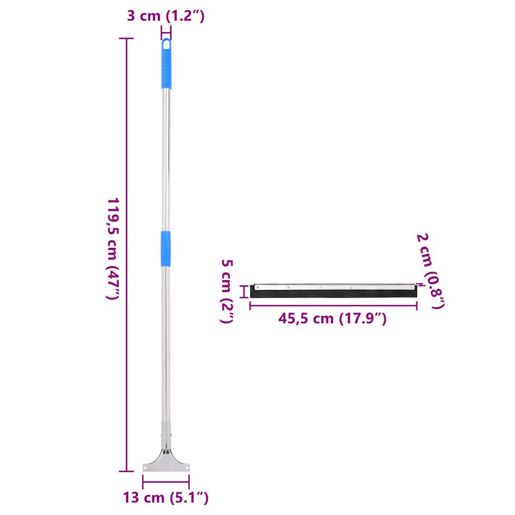 Čistilec tal 45,5x119,5 cm jeklo in guma