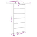 Drsna vrata z opremo ESG steklo in aluminij 102x205 cm