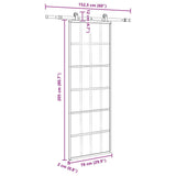 Drsna vrata z opremo 76x205 cm ESG steklo in aluminij