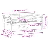 Dnevna postelja 75x190 cm trdna borovina