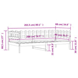 Izvlečna postelja brez vzmetnice 80x200 cm trdna borovina