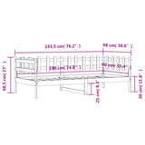 Dnevna postelja brez vzmetnice 90x190 cm trdna borovina