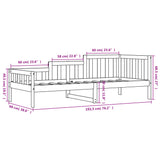 Dnevna postelja brez vzmetnice 90x190 cm trdna borovina