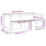 Dnevna postelja bela 100x200 cm trdna borovina