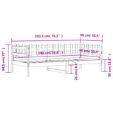 Izvlečna postelja brez vzmetnice bela 90x190 cm trdna borovina