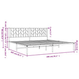 Kovinska postelja - Kovinski posteljni okvir z vzglavjem bel 200x200 cm